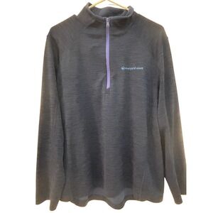 Vineyard Vines Mens Performance Quarter Zip Pullover Navy Blue Heather Large L